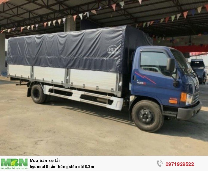 hyundai 8 tấn thùng siêu dài 6.3m