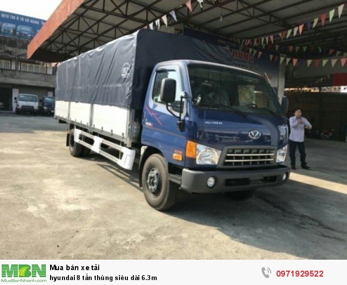 hyundai 8 tấn thùng siêu dài 6.3m