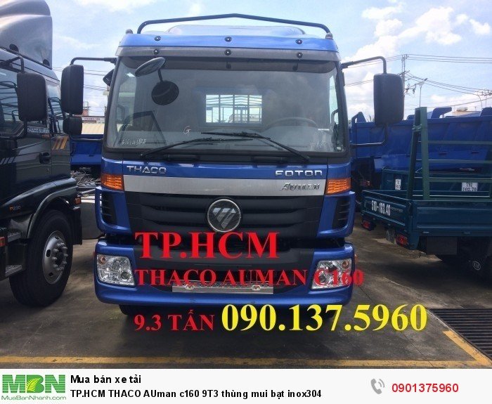 Thaco Auman c160 9T3 thùng mui bạt inox304 TP.HCM