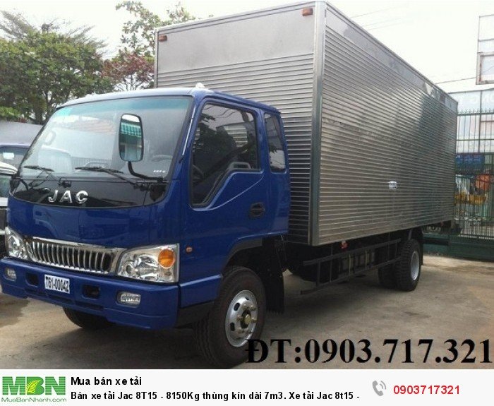 Bán xe tải Jac 8T15 - 8150Kg thùng kín dài 7m3. Xe tải Jac 8t15 - HFC1383K1