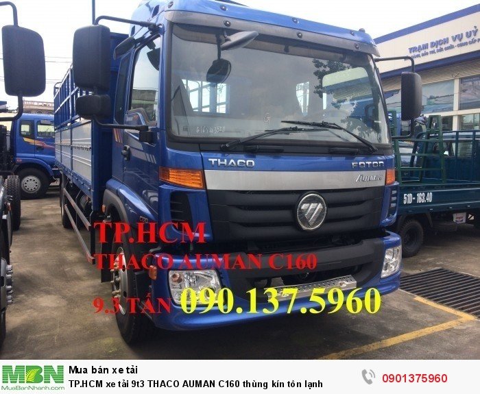 Xe tải 9t3 Thaco Auman C160 thùng kín tôn lạnh TP.HCM