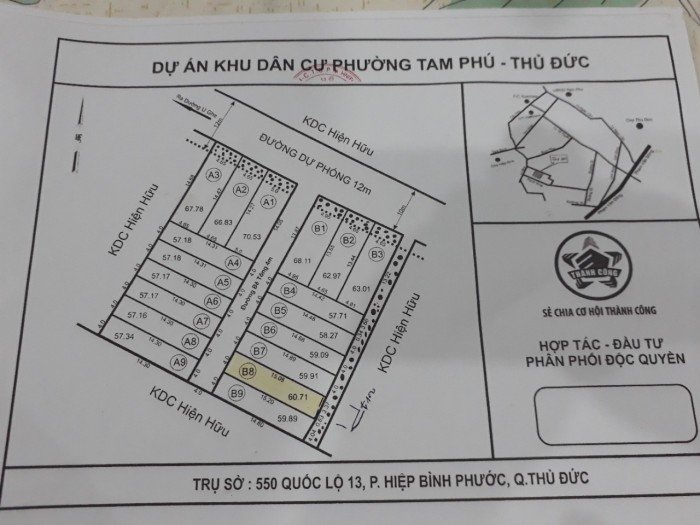 Bán gấp lô đất B8 đường Ụ Ghe phường Tam Phú quận Thủ Đức