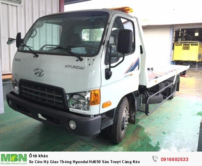 Xe Cứu Hộ Giao Thông Hyundai Hd650 Sàn Trượt Càng Kéo