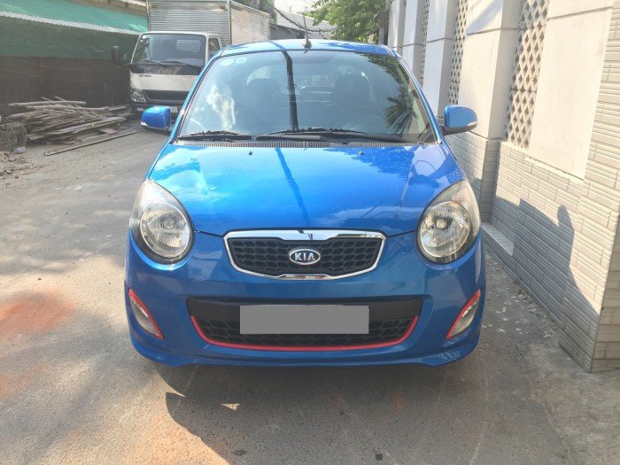 Xây nhà cần bán Kia Morning tự động 2012 xanh dương xe zin leng keng.