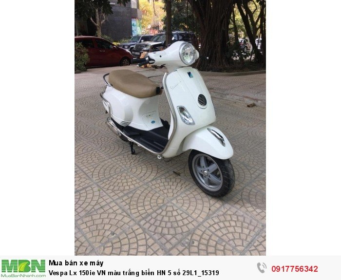Vespa Lx 150ie VN màu trắng biển HN 5 số 29L1_15319