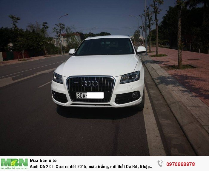 Audi Q5 2.0T Quatro đời 2015, màu trắng, nội thất Da Bò, Nhập Khẩu Đức