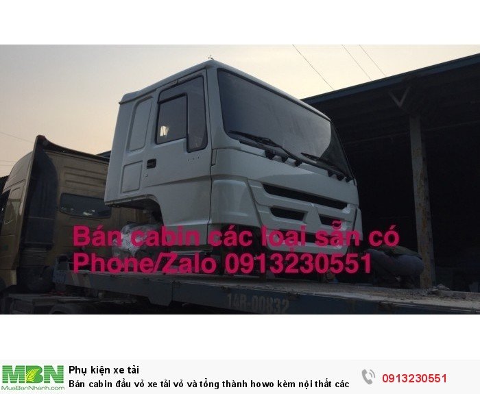 Bán cabin đầu vỏ xe tải vỏ và tổng thành howo kèm nội thất các loại