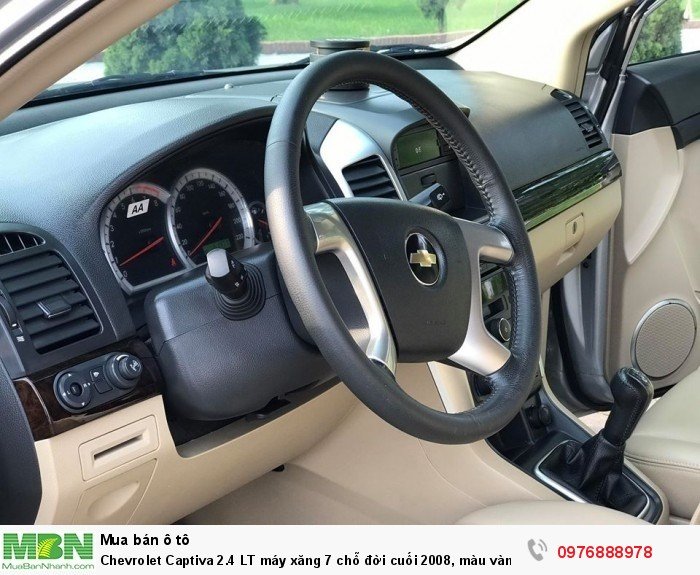 Chevrolet Captiva 2.4 LT máy xăng 7 chỗ đời cuối 2008, màu vàng cát