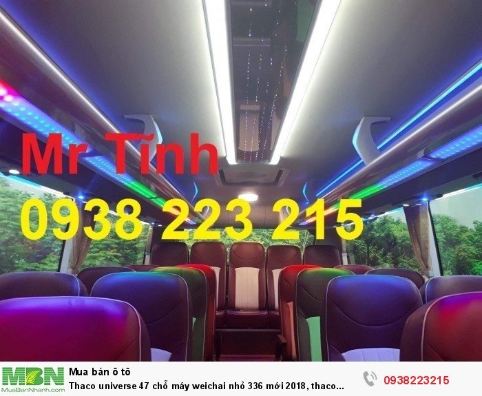Thaco universe 47 chỗ máy weichai nhỏ 336 mới 2018, thaco universe 47 chỗ máy weichai lớn 375 mới 2018