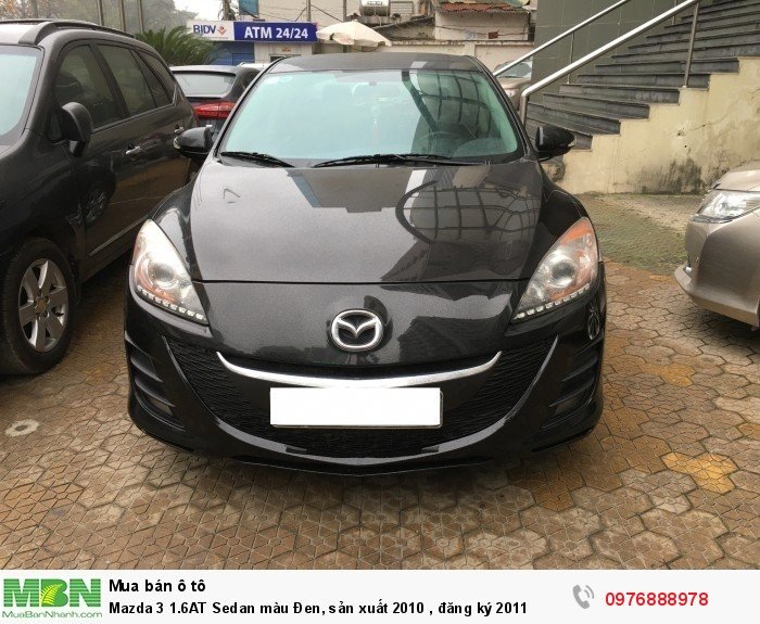 Mazda 3 1.6AT Sedan màu Đen, sản xuất 2010 , đăng ký 2011