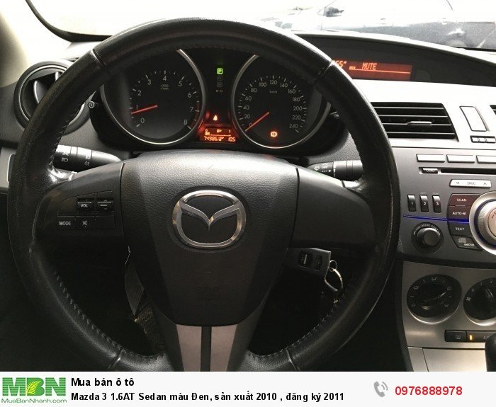 Mazda 3 1.6AT Sedan màu Đen, sản xuất 2010 , đăng ký 2011