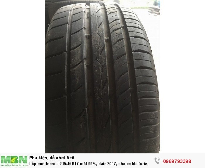 Lốp continental 215/45R17 mới 99%, date 2017, cho xe kia forte, kia K3, kia K4, Kia cerato, hyundai i30