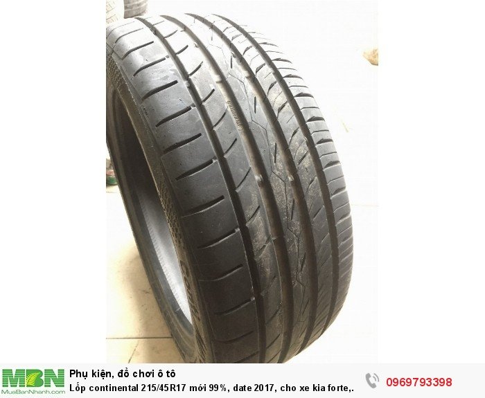 Lốp continental 215/45R17 mới 99%, date 2017, cho xe kia forte, kia K3, kia K4, Kia cerato, hyundai i30
