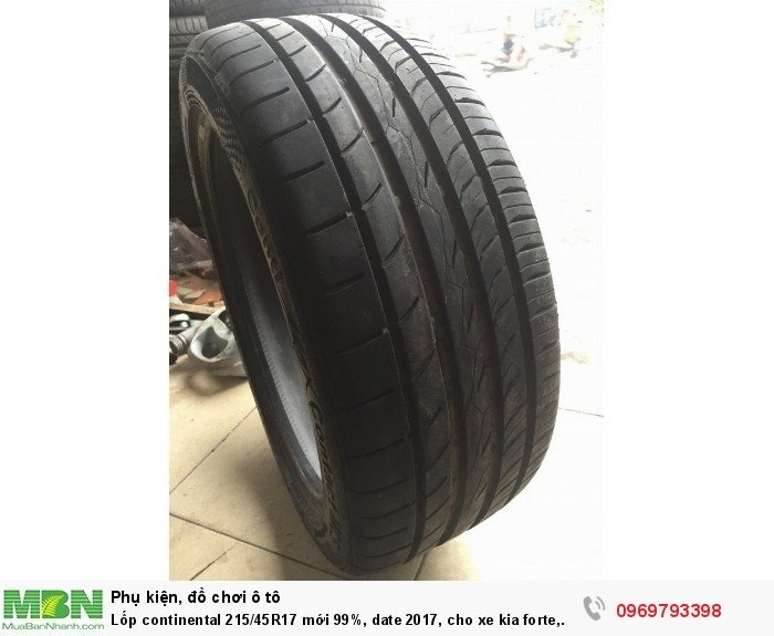 Lốp continental 215/45R17 mới 99%, date 2017, cho xe kia forte, kia K3, kia K4, Kia cerato, hyundai i30
