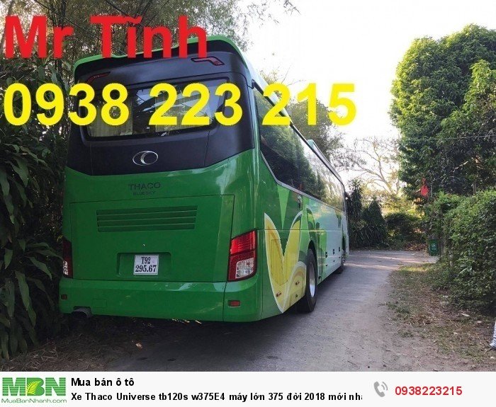 Xe Thaco Universe tb120s w375E4 máy lớn 375 đời 2018 mới nhất