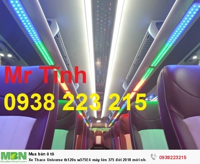 Xe Thaco Universe tb120s w375E4 máy lớn 375 đời 2018 mới nhất