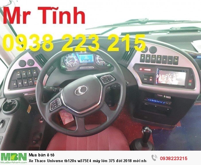 Xe Thaco Universe tb120s w375E4 máy lớn 375 đời 2018 mới nhất