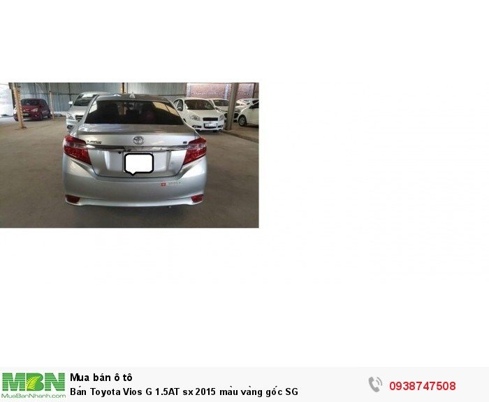 Bán Toyota Vios G 1.5AT sx 2015 màu vàng gốc SG