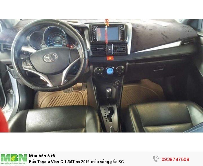 Bán Toyota Vios G 1.5AT sx 2015 màu vàng gốc SG
