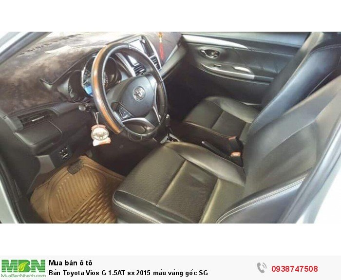 Bán Toyota Vios G 1.5AT sx 2015 màu vàng gốc SG