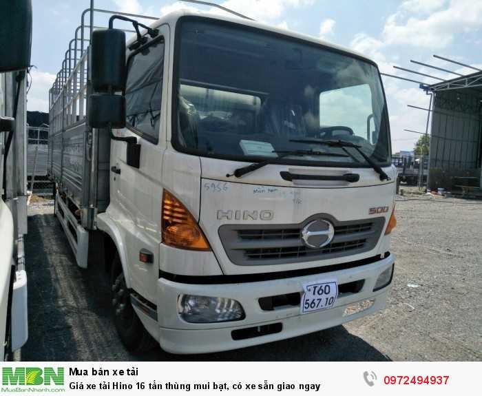 Giá xe tải Hino 16 tấn thùng mui bạt, có xe sẵn giao ngay