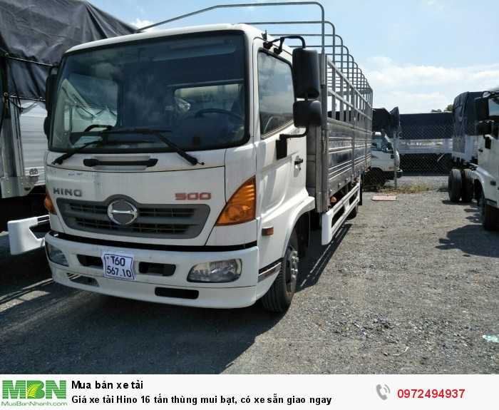 Giá xe tải Hino 16 tấn thùng mui bạt, có xe sẵn giao ngay