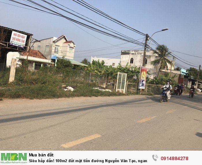 Siêu hấp dẫn! 100m2 đất mặt tiền đường Nguyễn Văn Tạo, ngang 5m, nở hậu