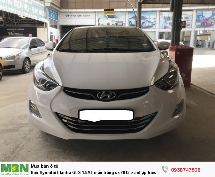 Bán Hyundai Elantra GLS 1.8AT màu trắng sx 2013 xe nhập bao đẹp