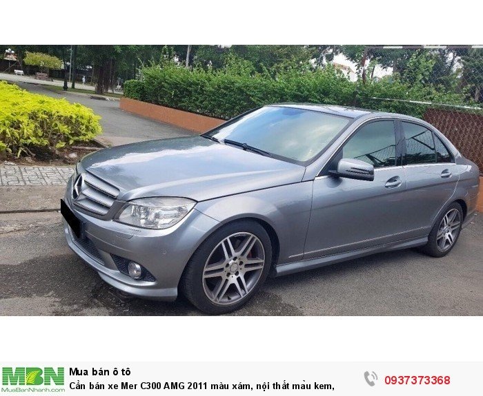 Cần bán xe Mer C300 AMG 2011 màu xám, nội thất màu kem,