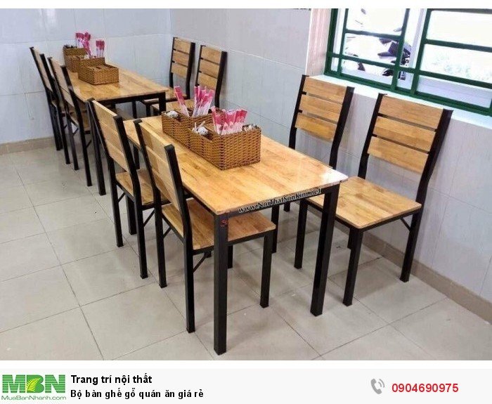 Bộ bàn ghế gỗ quán ăn giá rẻ Mới 100%, giá: 1.250.000đ, gọi: 0904 ...