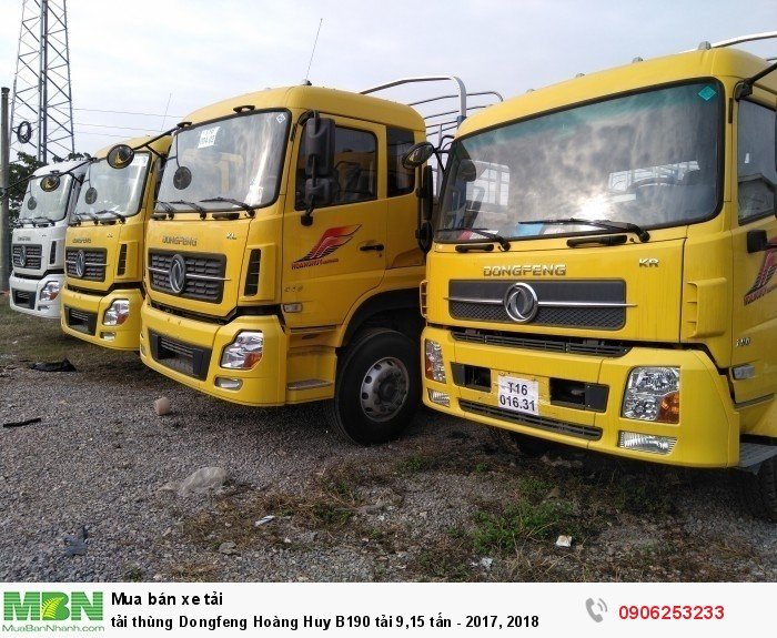 Tải thùng Dongfeng Hoàng Huy B190 tải 9,15 tấn - 2017, 2018