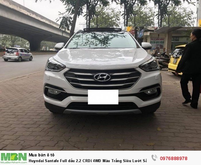Huyndai Santafe Full dầu 2.2  CRDi 4WD Màu Trắng Siêu Lướt Sản Xuất 2018