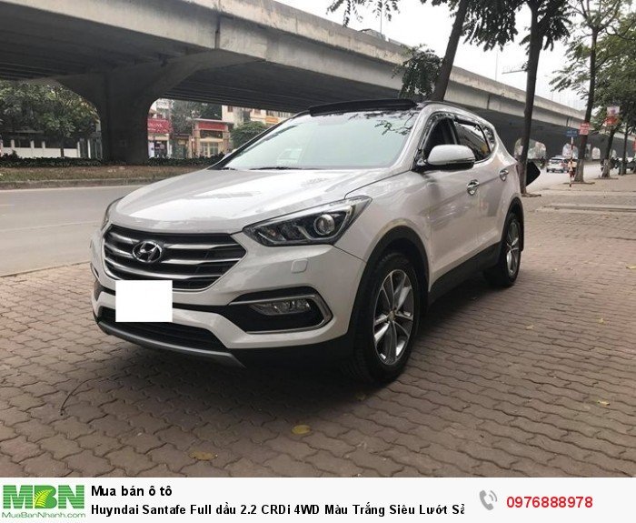 Huyndai Santafe Full dầu 2.2  CRDi 4WD Màu Trắng Siêu Lướt Sản Xuất 2018