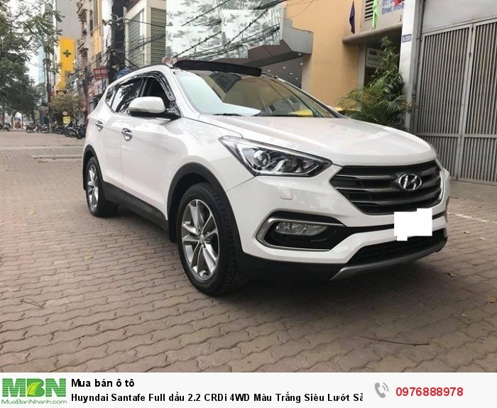 Huyndai Santafe Full dầu 2.2  CRDi 4WD Màu Trắng Siêu Lướt Sản Xuất 2018