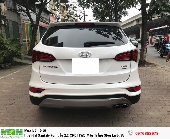 Huyndai Santafe Full dầu 2.2  CRDi 4WD Màu Trắng Siêu Lướt Sản Xuất 2018