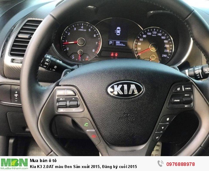 Kia K3 2.0AT màu Đen Sản xuất 2015, Đăng ký cuối 2015