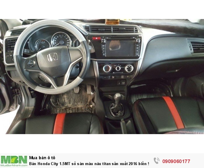 Bán Honda City 1.5MT số sàn màu nâu titan sản xuất 2016 biển SG full đồ chơi