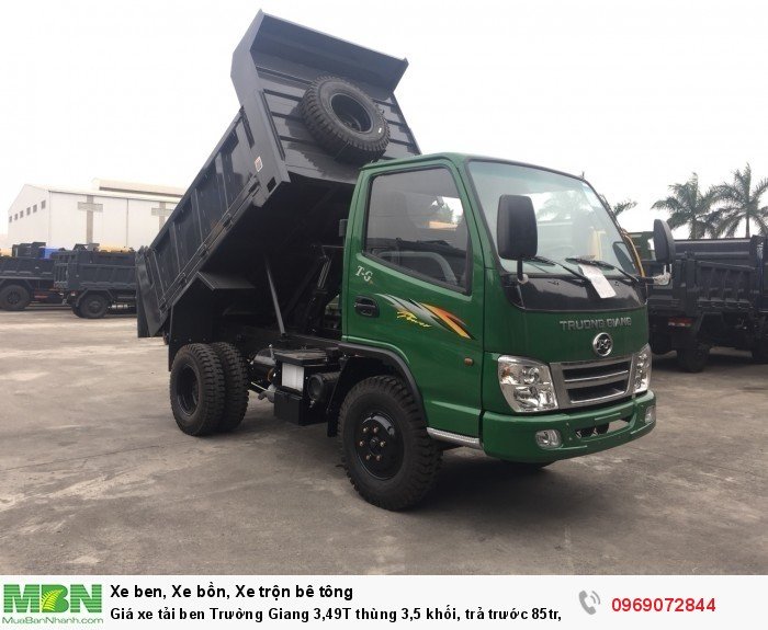 Giá xe tải ben Trường Giang 3,49T thùng 3,5 khối, trả trước 85tr, giao xe ngay