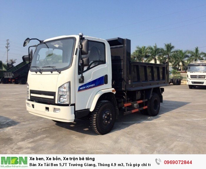 Bán Xe Tải Ben 5,7T Trường Giang, Thùng 4.9 m3, Trả góp chi từ 119tr, Giao xe ngay