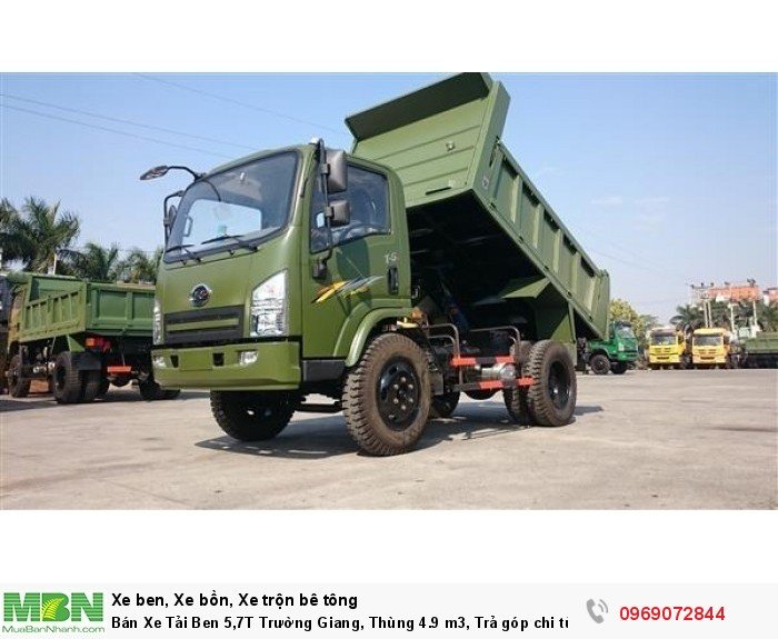 Bán Xe Tải Ben 5,7T Trường Giang, Thùng 4.9 m3, Trả góp chi từ 119tr, Giao xe ngay