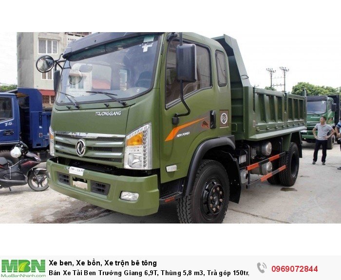 Bán Xe Tải Ben Trường Giang 6,9T, Thùng 5,8 m3, Trả góp 150tr, Giao xe toàn quốc