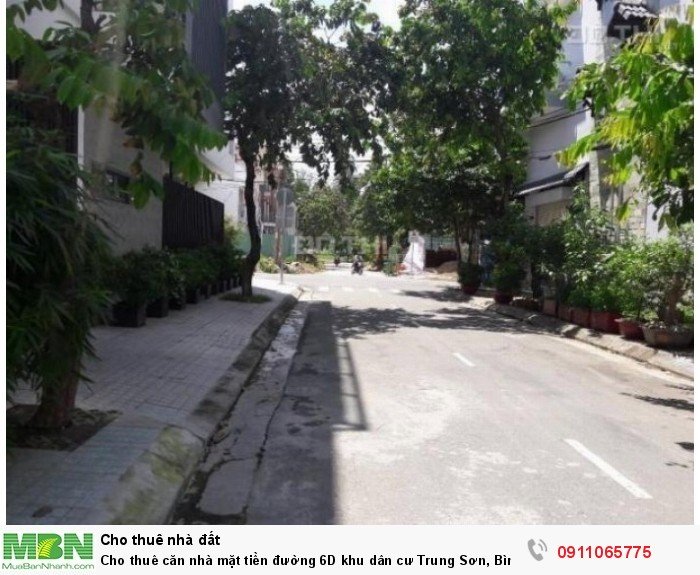 Cho thuê căn nhà mặt tiền đường 6D khu dân cư Trung Sơn, Bình Chánh