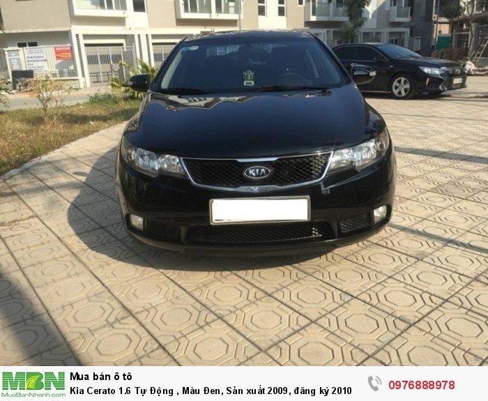 Kia Cerato 1.6 Tự Động , Màu Đen, Sản xuất 2009, đăng ký 2010