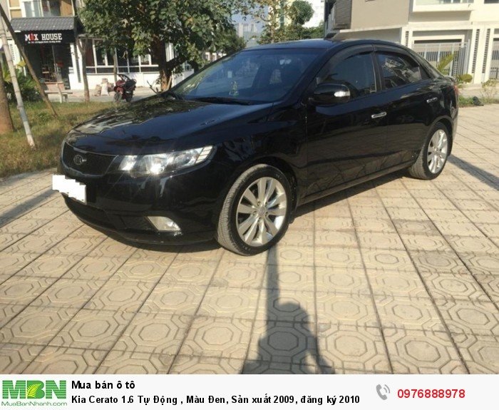 Kia Cerato 1.6 Tự Động , Màu Đen, Sản xuất 2009, đăng ký 2010