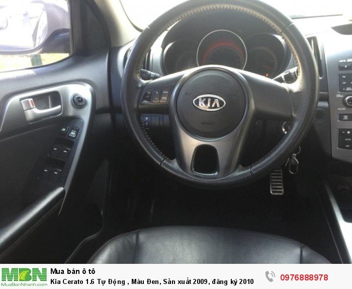 Kia Cerato 1.6 Tự Động , Màu Đen, Sản xuất 2009, đăng ký 2010