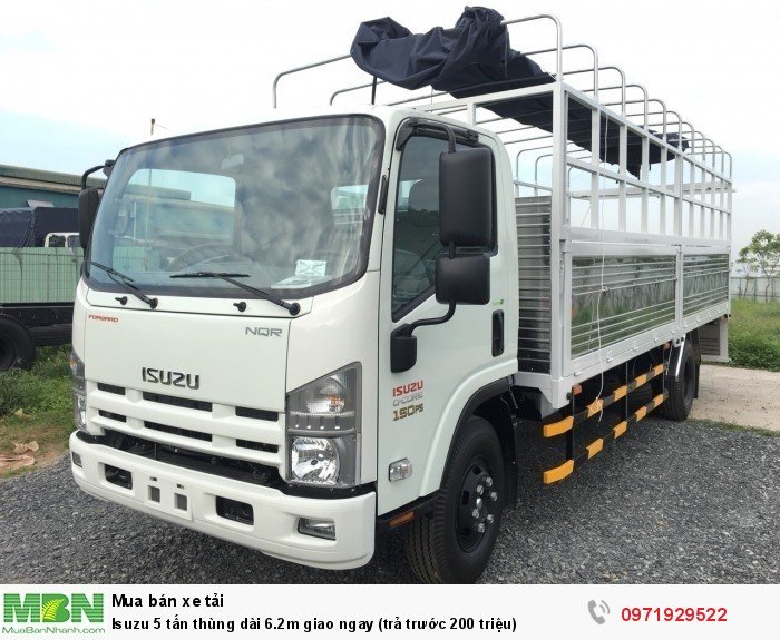 Isuzu 5 tấn thùng dài 6.2m giao ngay (trả  trước 200 triệu)