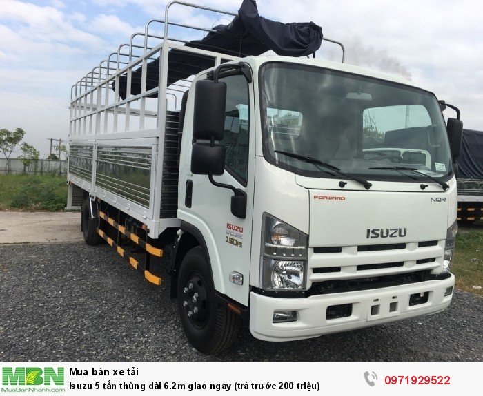 Isuzu 5 tấn thùng dài 6.2m giao ngay (trả  trước 200 triệu)