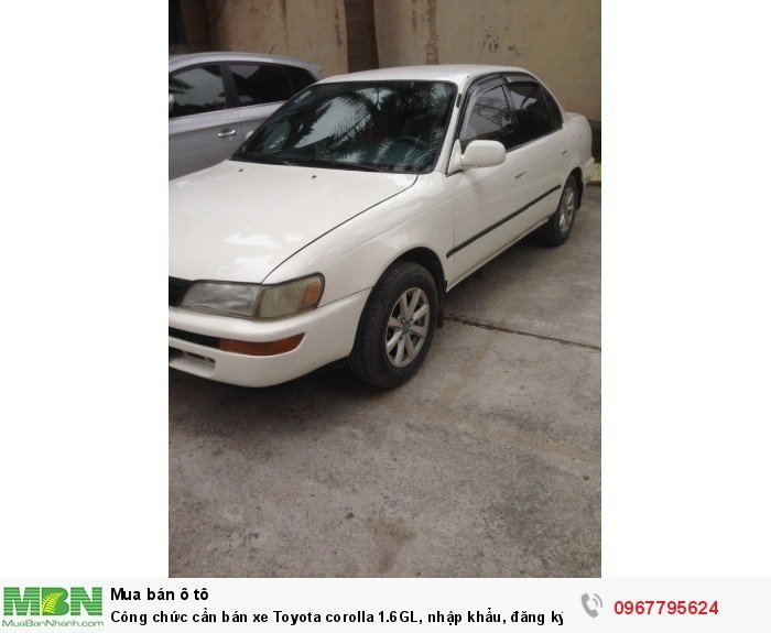 Công chức cần bán xe Toyota corolla 1.6GL, nhập khẩu, đăng ký lần đầu 1998,