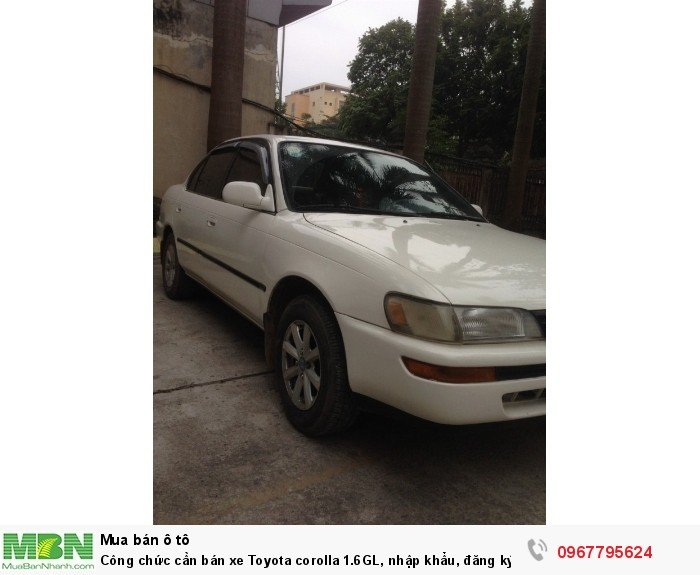 Công chức cần bán xe Toyota corolla 1.6GL, nhập khẩu, đăng ký lần đầu 1998,