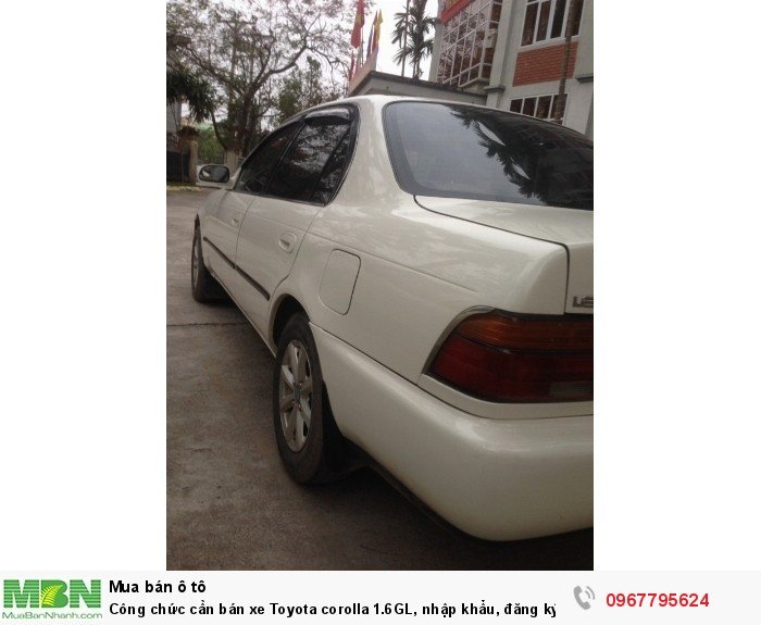 Công chức cần bán xe Toyota corolla 1.6GL, nhập khẩu, đăng ký lần đầu 1998,